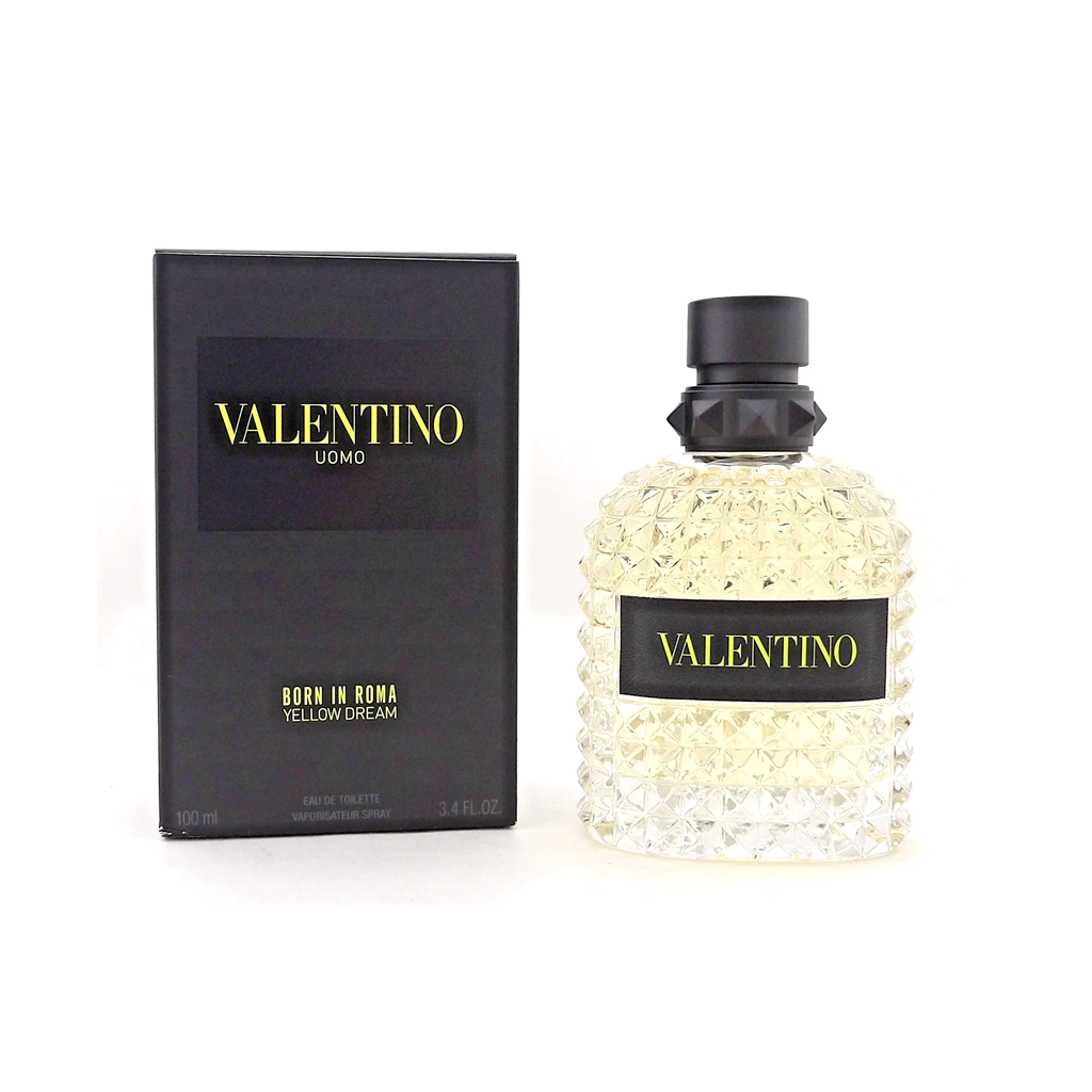 perfume bottle and packaging on a white background